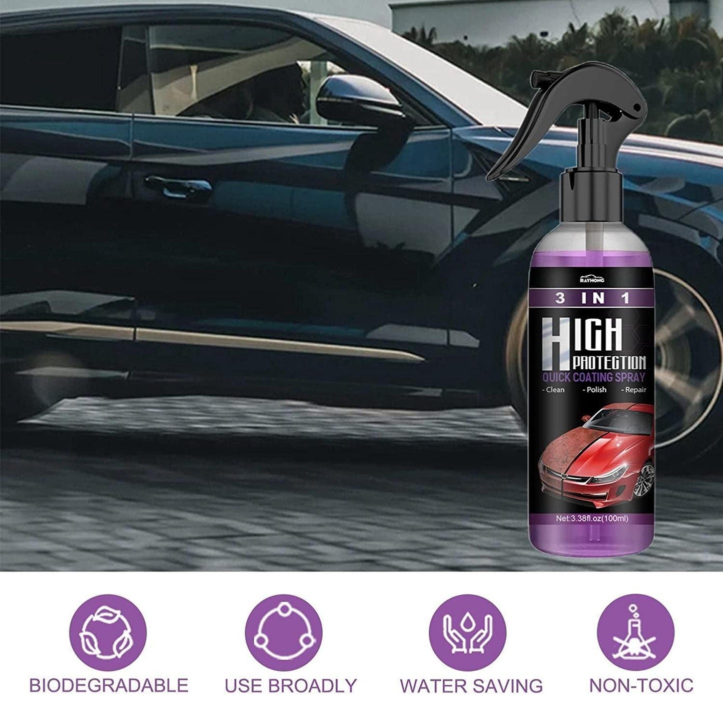 Hydrophobic Polish Nano Coating Agent Car Scratch Spray Cars Polishing for Motorcycle (Pack of 2)
